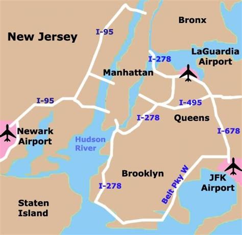 MAP Airports New York City Map
