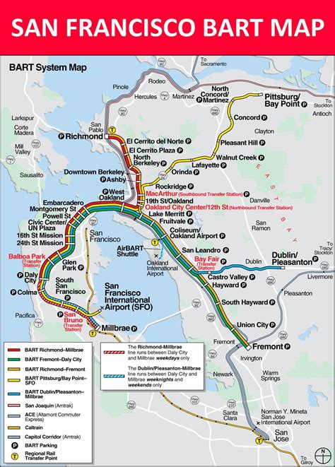 MAP Bart In San Francisco Map