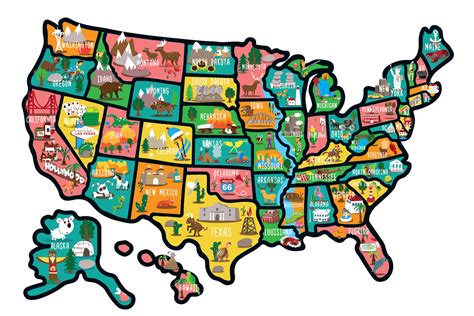 Cartoon Map of United States