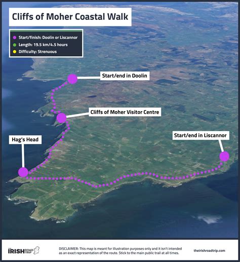 map showing Cliffs of Moher