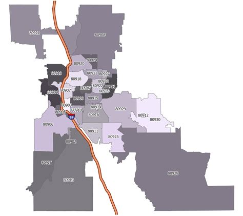 Map of Colorado Springs Zip Codes