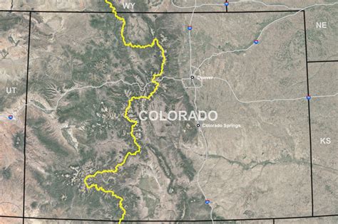 Map of Continental Divide in Colorado