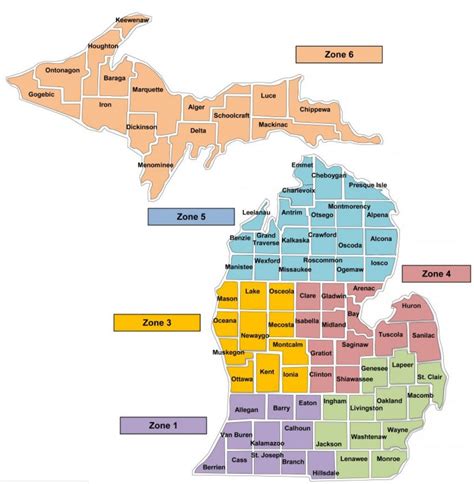 Michigan County Map With Cities Image