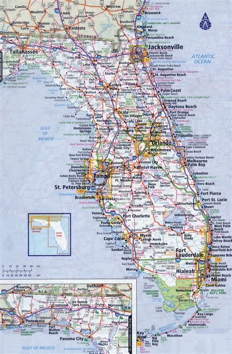 Map of Florida with major cities