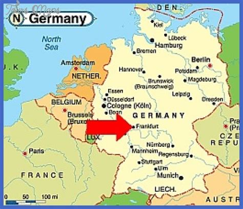MAP Frankfurt on Map of Germany