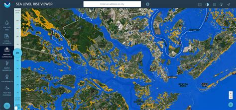Challenges of implementing MAP Interactive Map Of Sea Level Rise