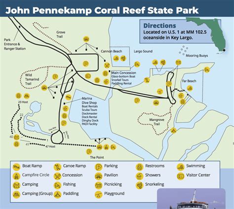 Map of John Pennekamp State Park