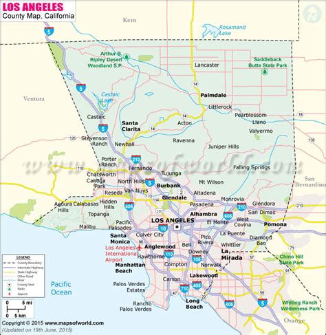 A map of Los Angeles County