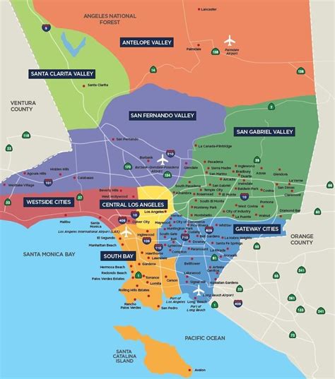 A map of Los Angeles County