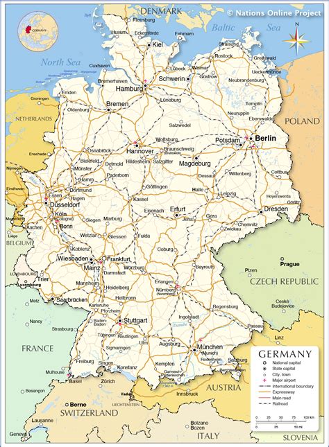 Map of Germany and surrounding countries