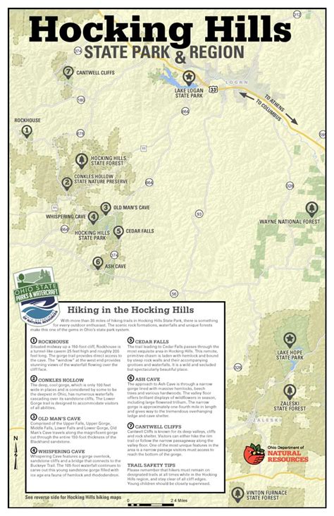 Map of Hocking Hills State Park