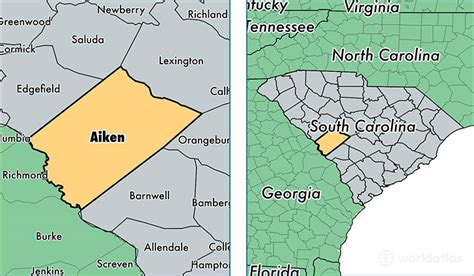 Map of Aiken South Carolina