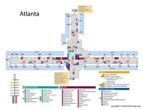 MAP Map Of Atlanta Airport Terminal