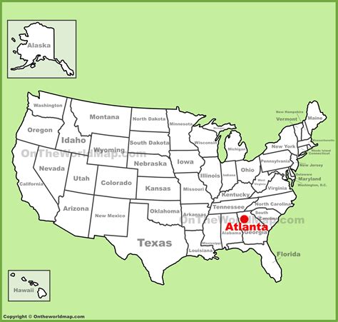 Map of Atlanta in USA