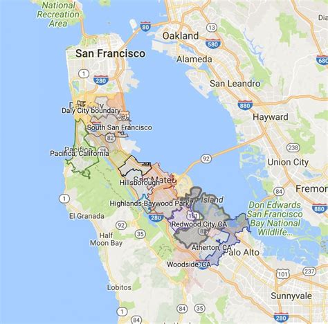 MAP Map of Bay Area CA