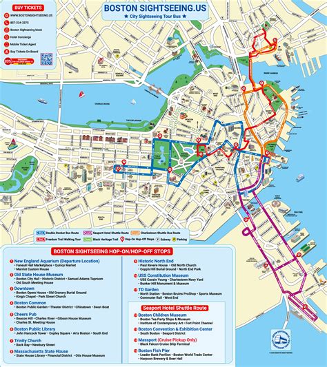 A map of Boston with tourists