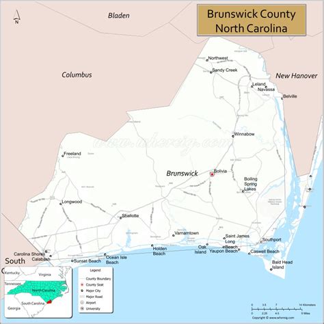 Map of Brunswick County