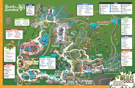 Map of Busch Gardens Tampa