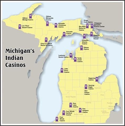 Map of Casinos in Michigan