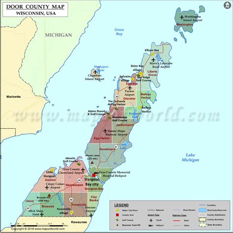 Challenges of Implementing MAP Map Of Door County Wi