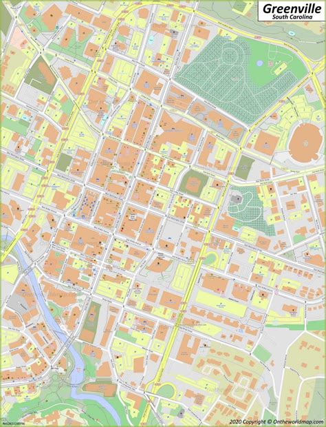 Map of Downtown Greenville SC