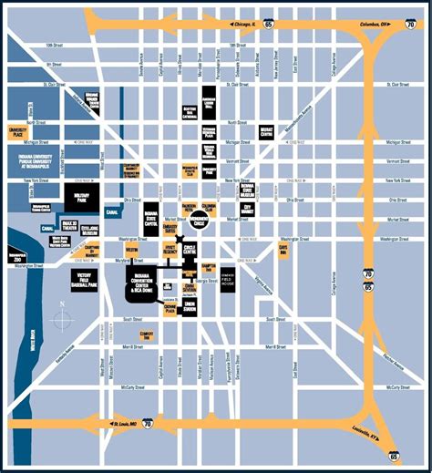 MAP Map Of Downtown Indianapolis