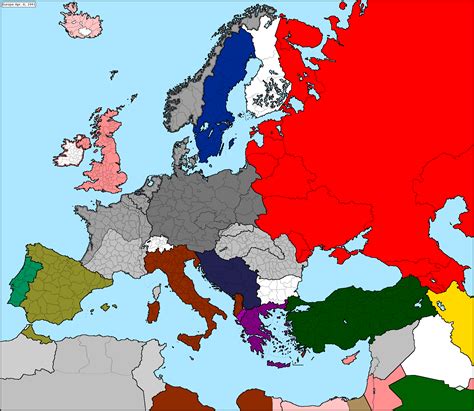 Map of Europe in WW2