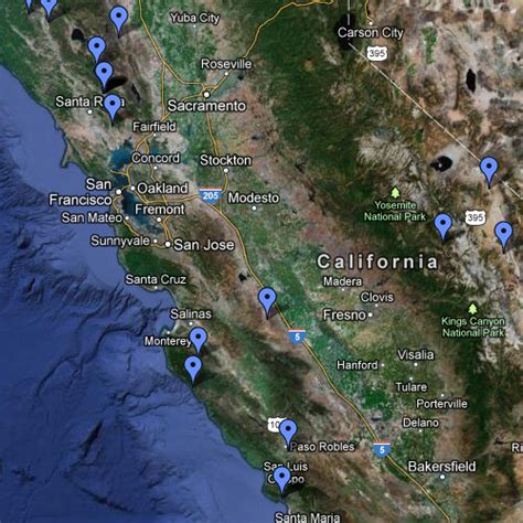 Map of Hot Springs in California