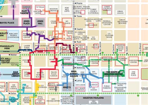 Map of Houston Downtown Tunnels