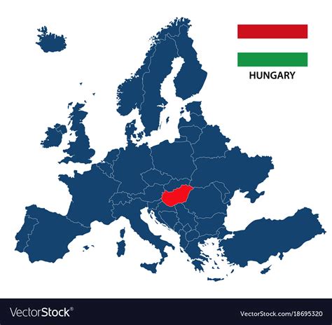 Map of Hungary in Europe
