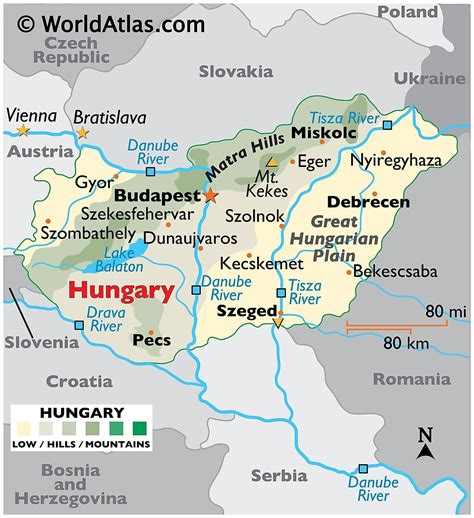 Map of Hungary in Europe