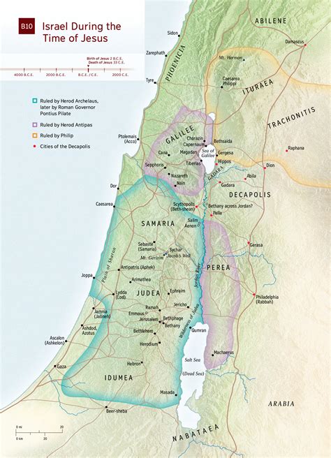 Map of Israel at the Time of Jesus