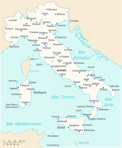 Map of Italy with Cities