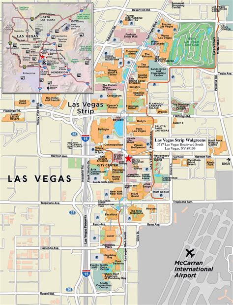 A map of Las Vegas Nevada