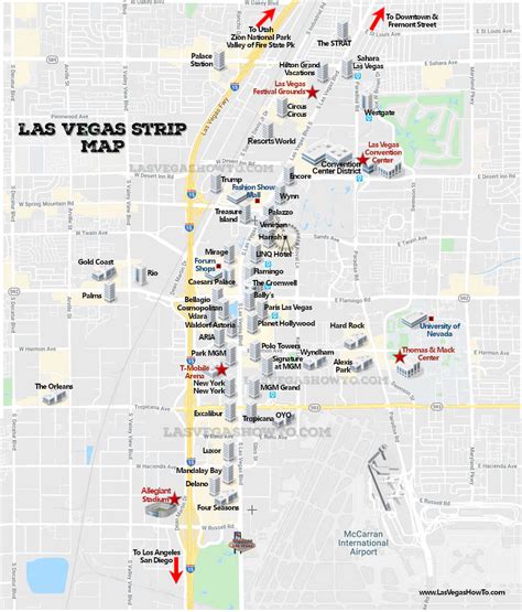 Map of Las Vegas Strip