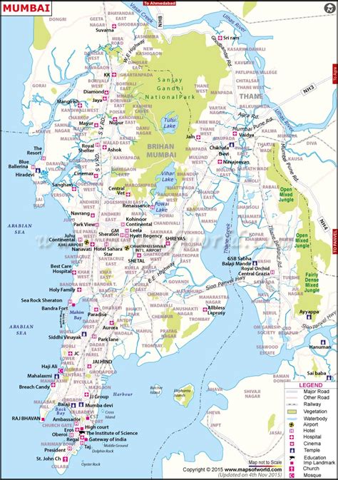 Map of Mumbai, India