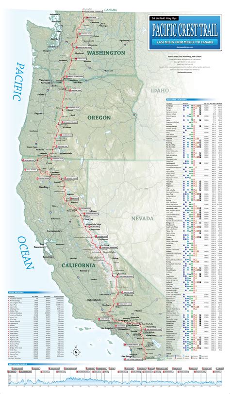 Map of Pacific Crest Trail