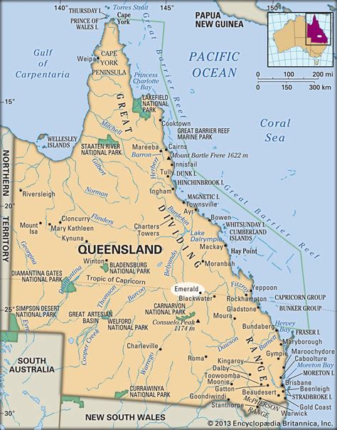 Map Of Queensland In Australia