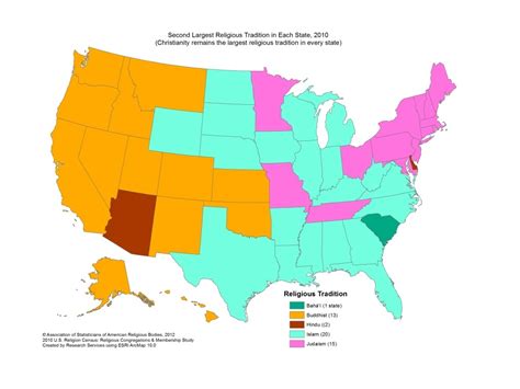 Image related to challenges of implementing MAP Map of Religions in the US