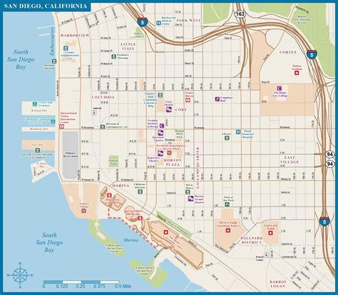 map of San Diego downtown
