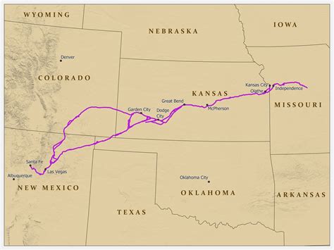 Map of Santa Fe Trail