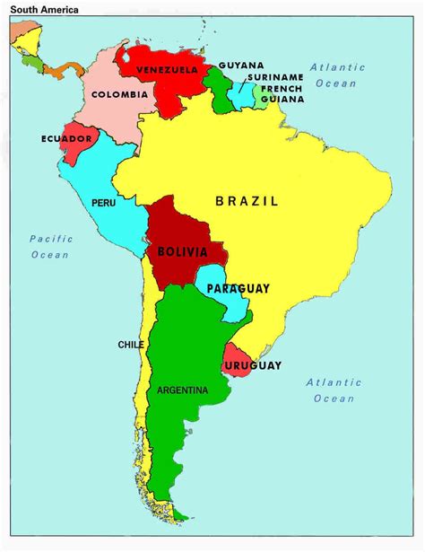 Challenges of Implementing MAP Map of South America Countries