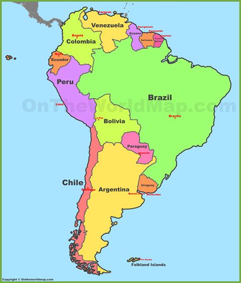 Challenges of Implementing MAP of South America with Capitals