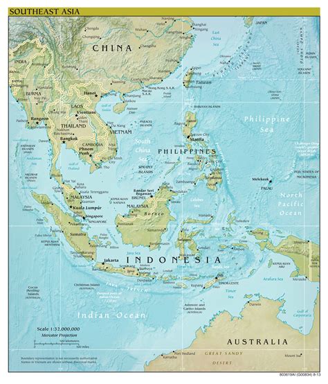 Map of Southeast Asia with countries