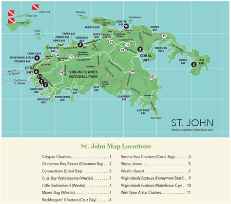 Map of St. John's USVI