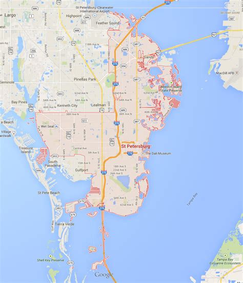 Map of St. Petersburg FL
