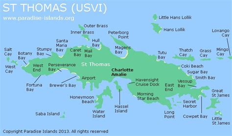 Map of St. Thomas, USVI