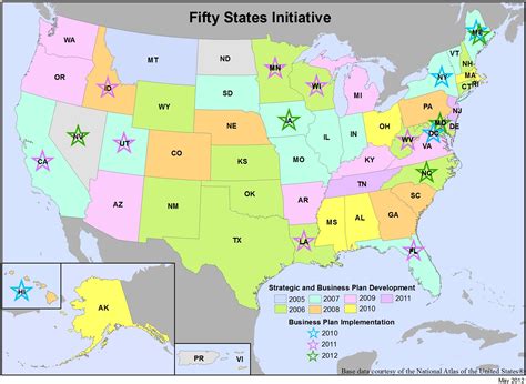 Challenges of Implementing MAP Map of the 50 States in the United States