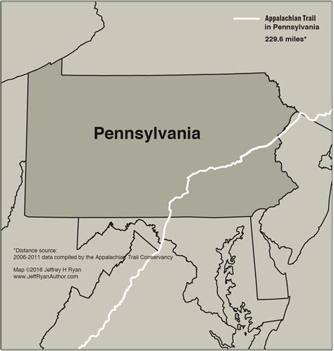 Map of the Appalachian Trail in Pennsylvania