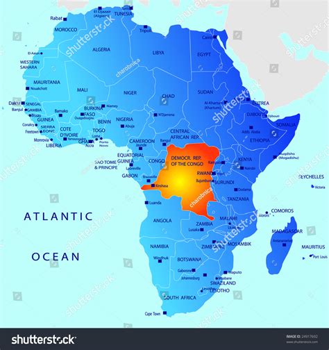 Map of Congo in Africa